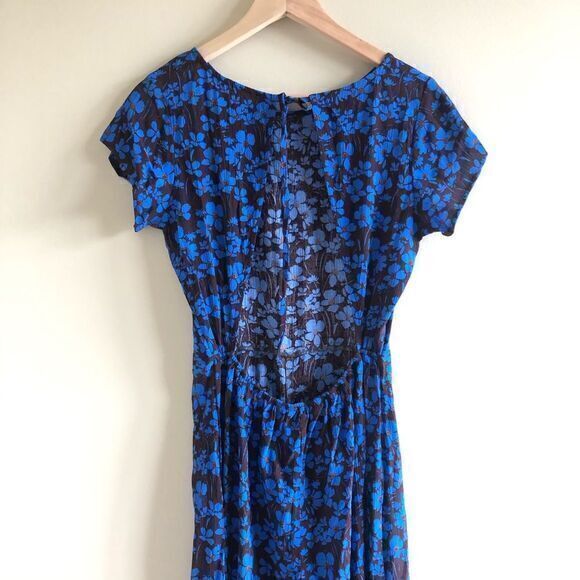 NEW FREE PEOPLE HAILEE BLUE FLORAL OPEN BACK WIDE LEG PANTS JUMPSUIT Womens SZ S - Picture 6 of 10